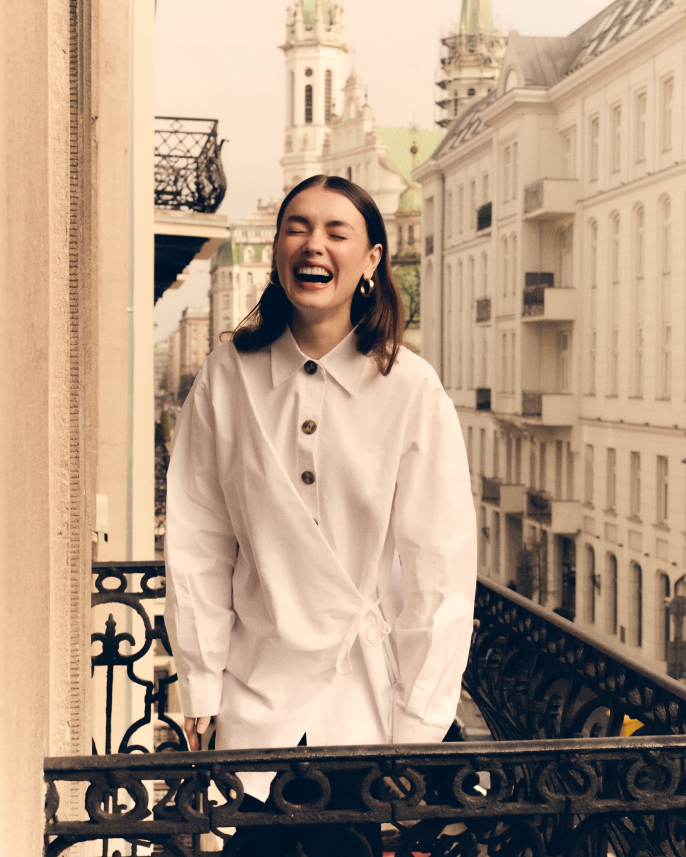 White Oxfort Straight Collar Shirt