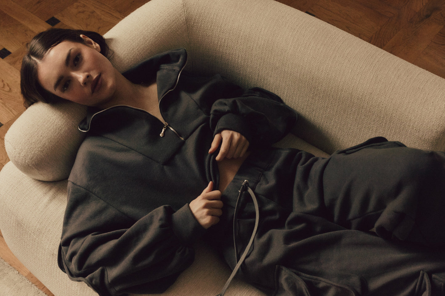 Charcoal multi-pocket Cargo Swearshirt