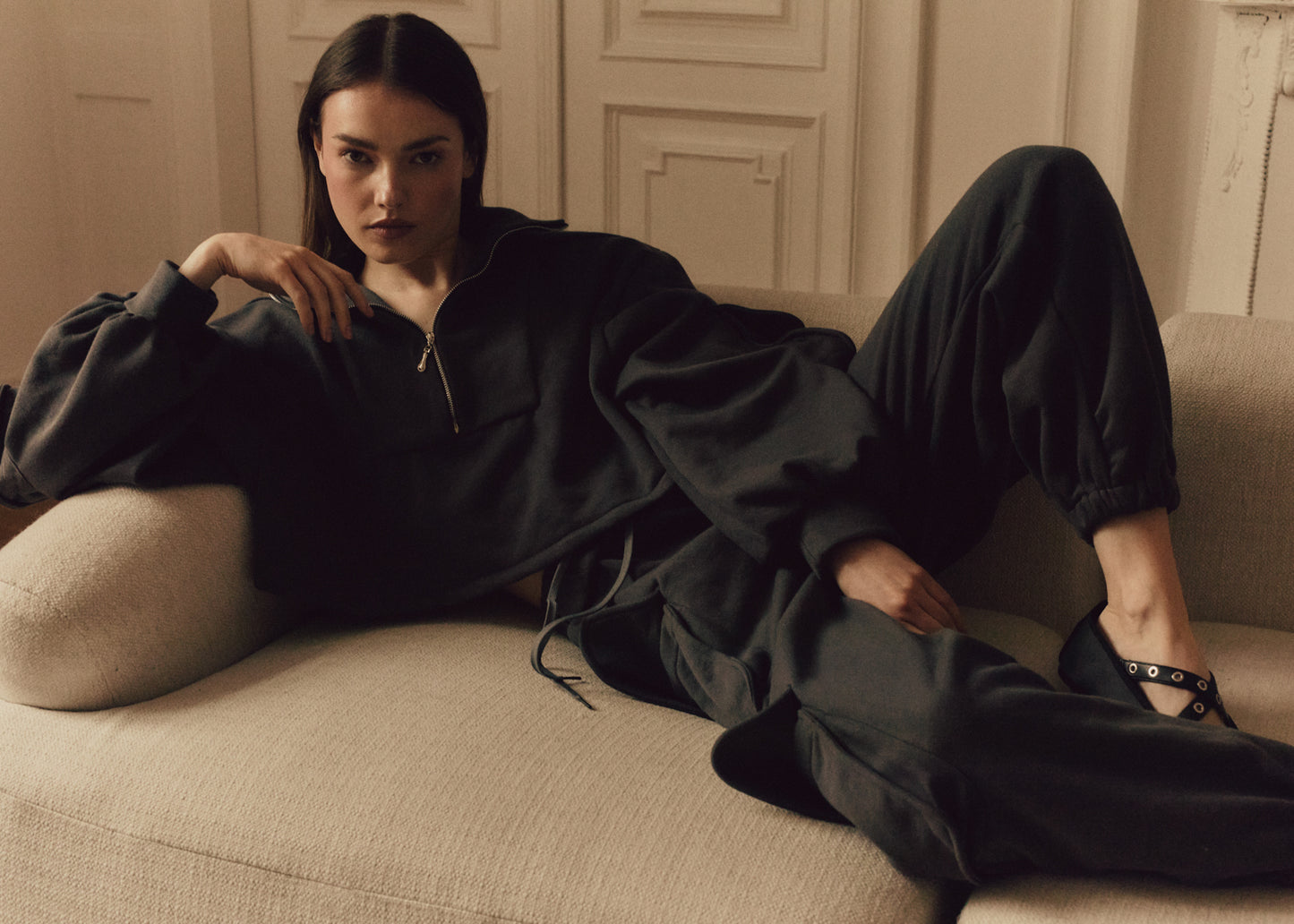 Charcoal Multi-Pocket Cargo Sweatpants