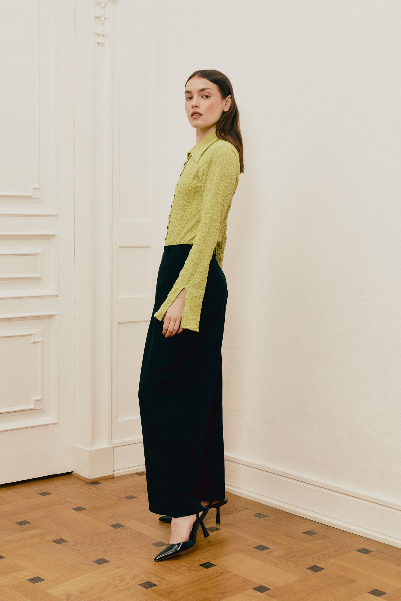 Lime Green Popcorn Texture Top