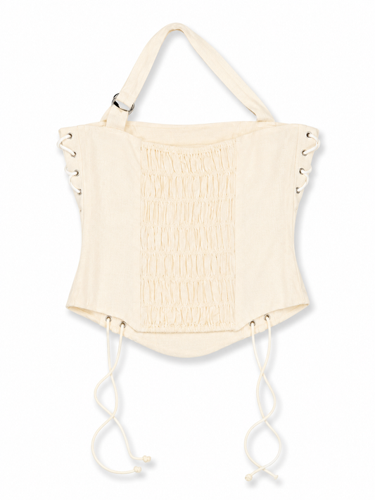 Linen Bustier Top in ivory