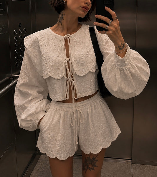 Scalloped cloudy shorts
