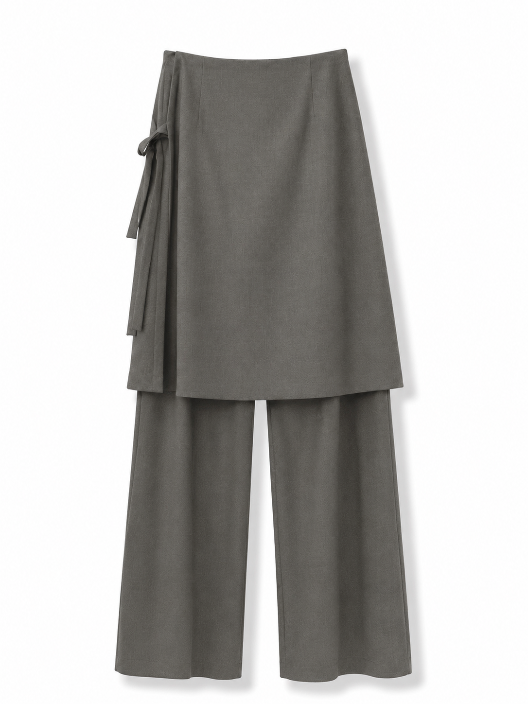 Grey linen flap pants