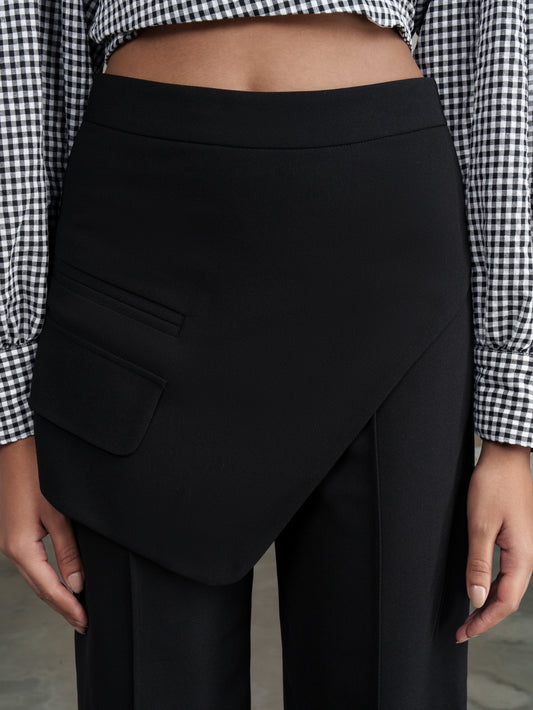 Flap Pants in black
