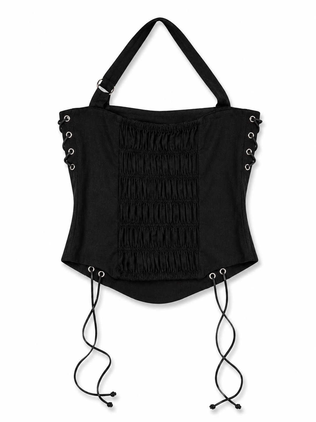 Linen Bustier Top in black