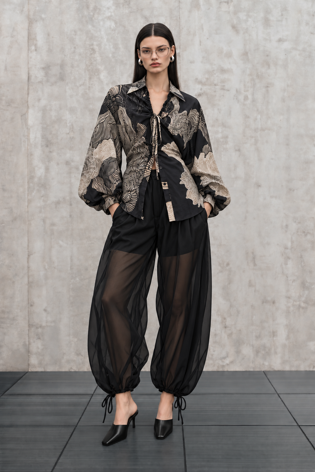 Éloise Blouse in Japanese silk print