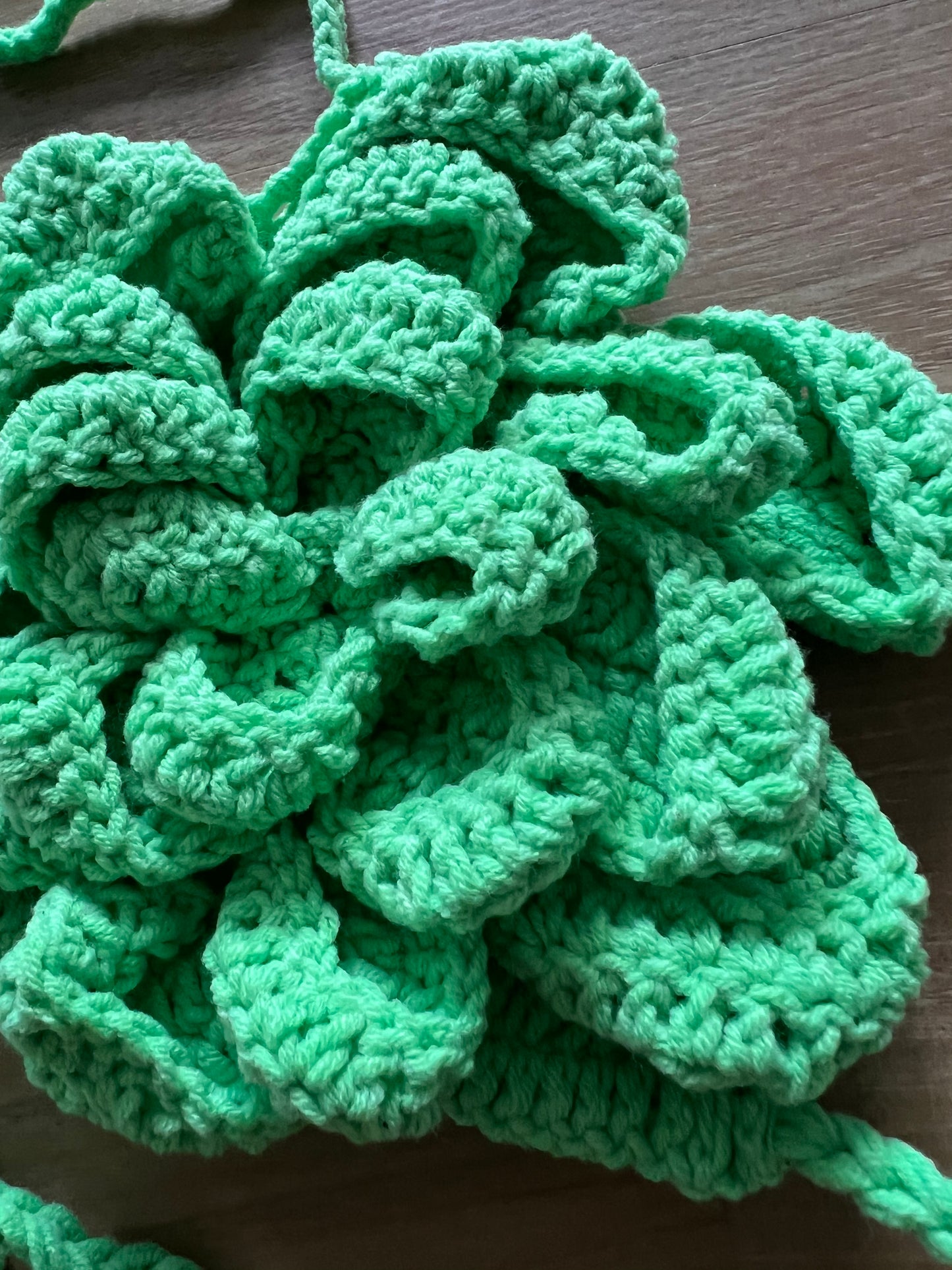 Hand-Crochet Flowers Bra in Neon Green