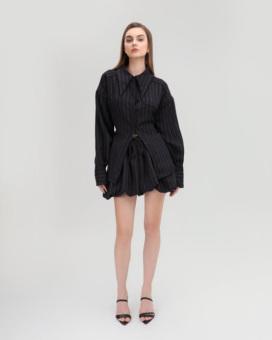 Pinstripe Balloon Shorts