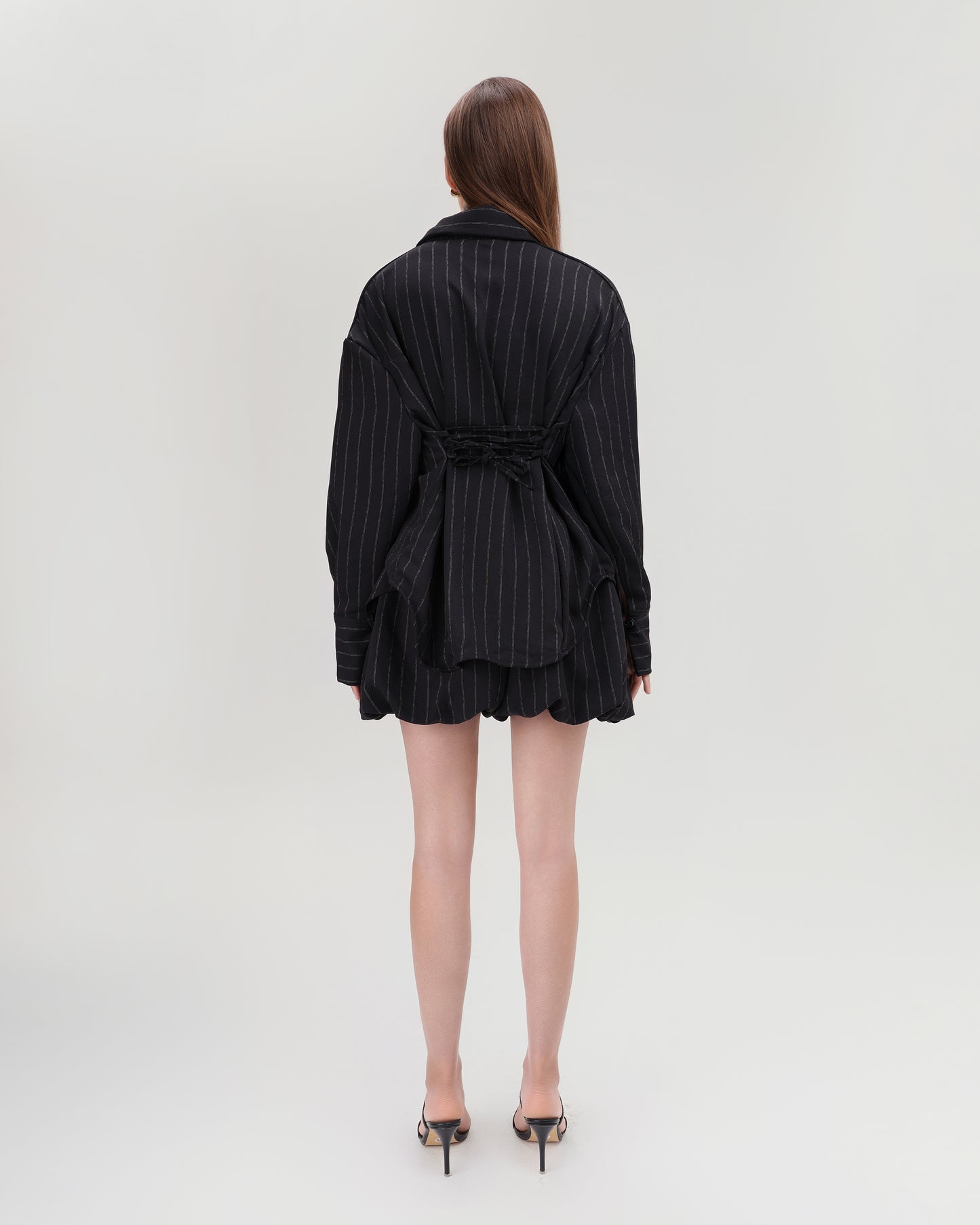 Pinstripe Wide-Shoulder Shirt