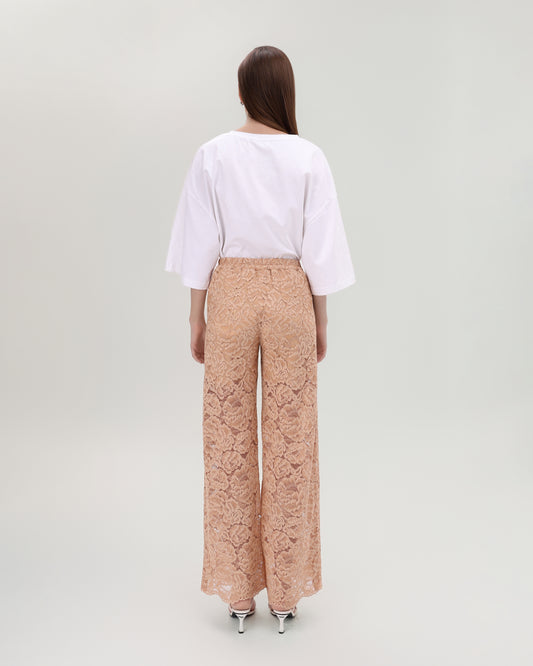 Beige Lace Trousers