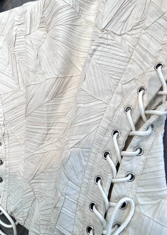 Textured bustier top in Off-white