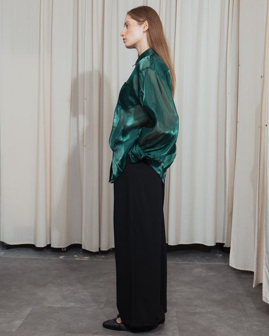 Green Organza Shirt