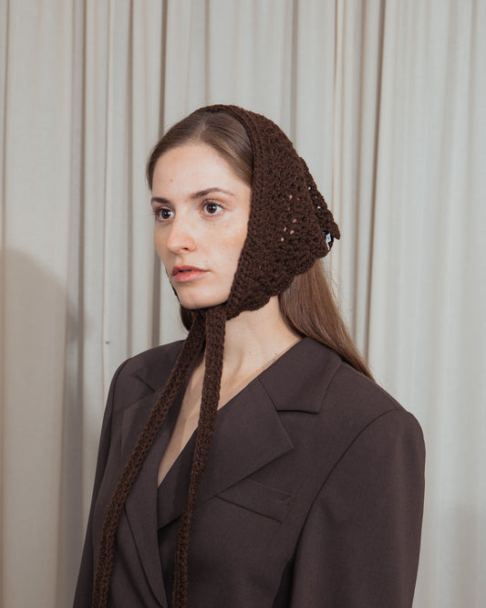 Brown Hand-Crochet Headband