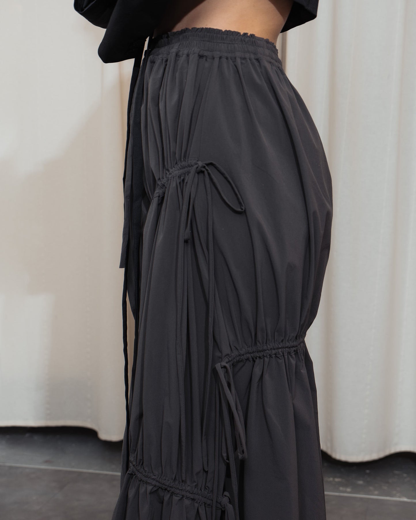 Drawstrings Skirt in grey