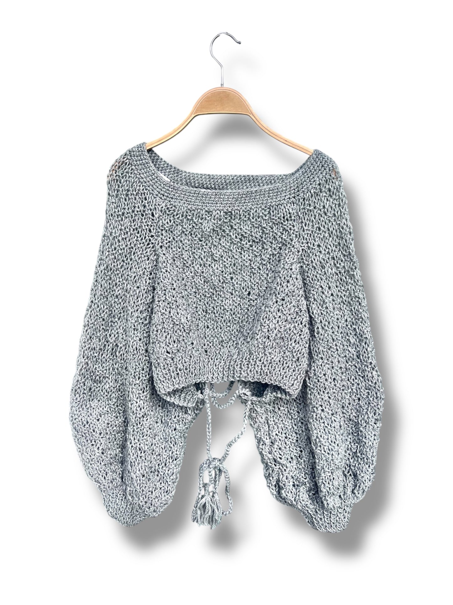 Hand-Knitted Open Back Sweater