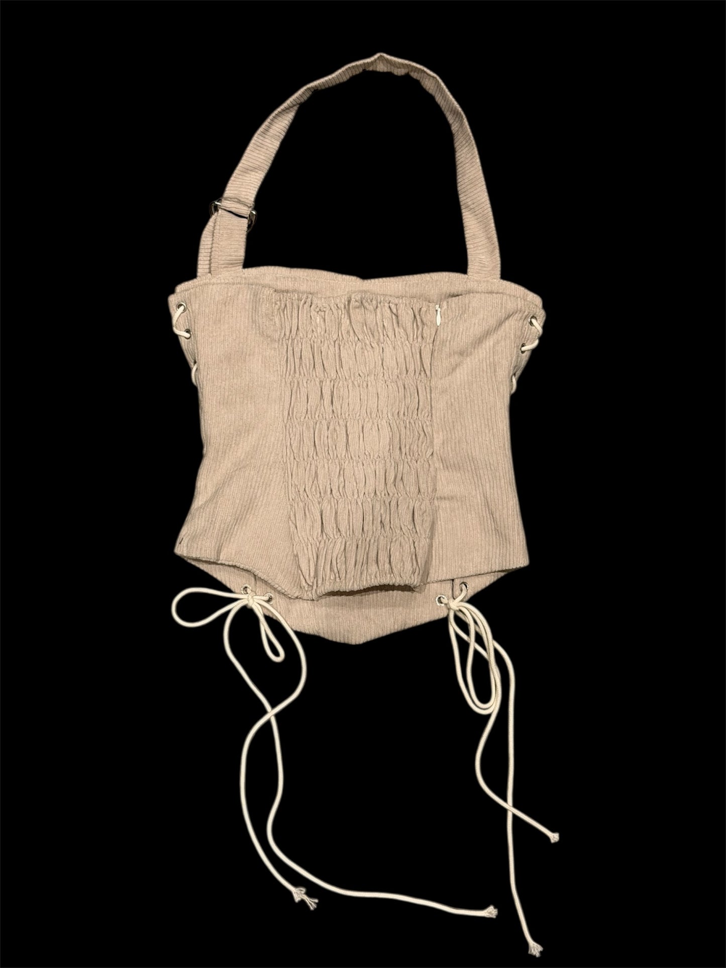 Textured bustier top in corduroy