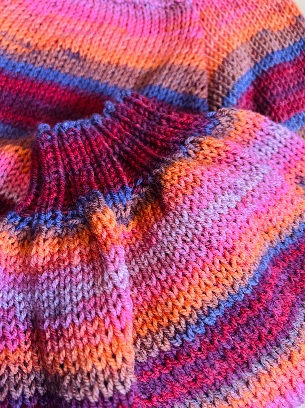 Hand Crochet Open Back Sweater in Rainbow