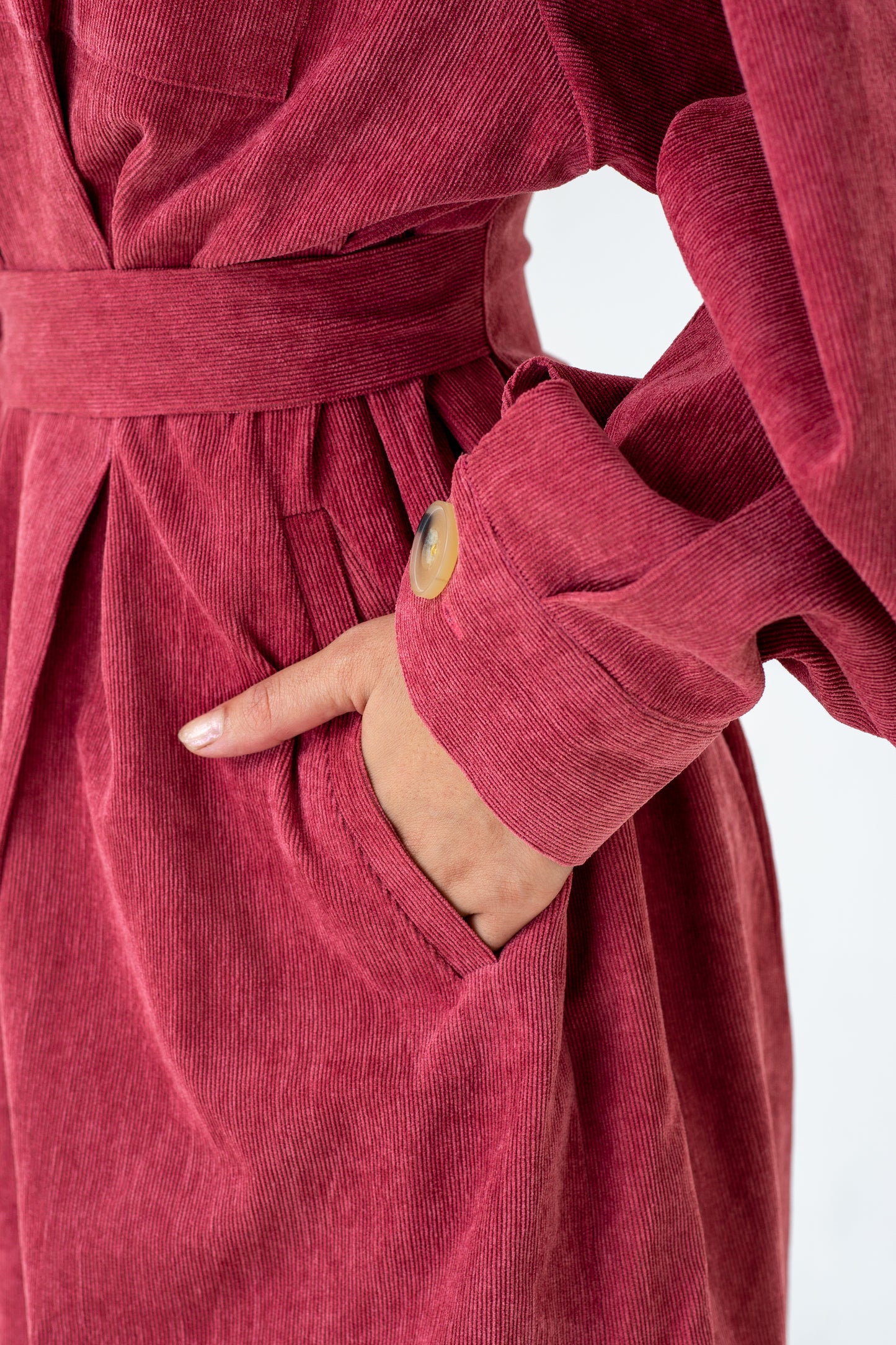 LAGEMMA Corduroy Shirtdress in Pink French Rose