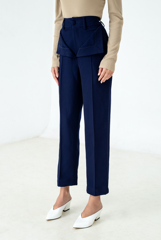 LAGEMMA layered pants in navy