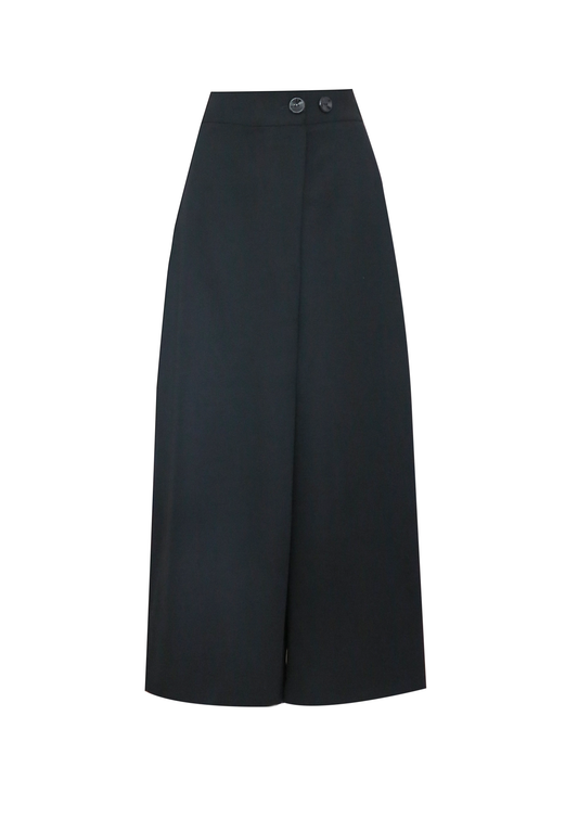Crossover Wide-Leg Pants