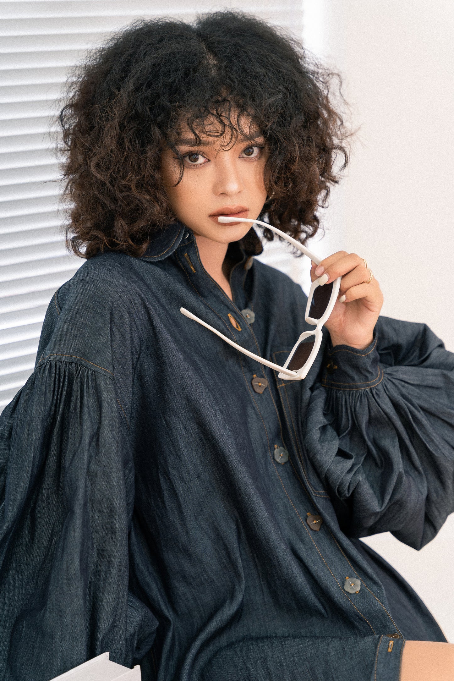 PETER PAN COLLAR DENIM SHIRTDRESS