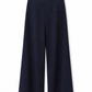 Navy Pinstripe Crossover Wide Leg Pants