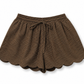 Scalloped check shorts