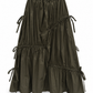Drawstrings Skirt in Moss Green