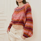 Hand Crochet Open Back Sweater in Rainbow