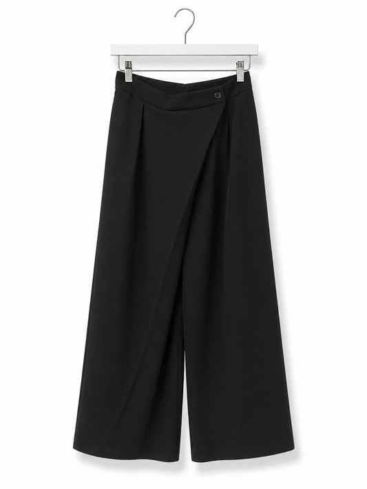 Crossover Wide-Leg Pants
