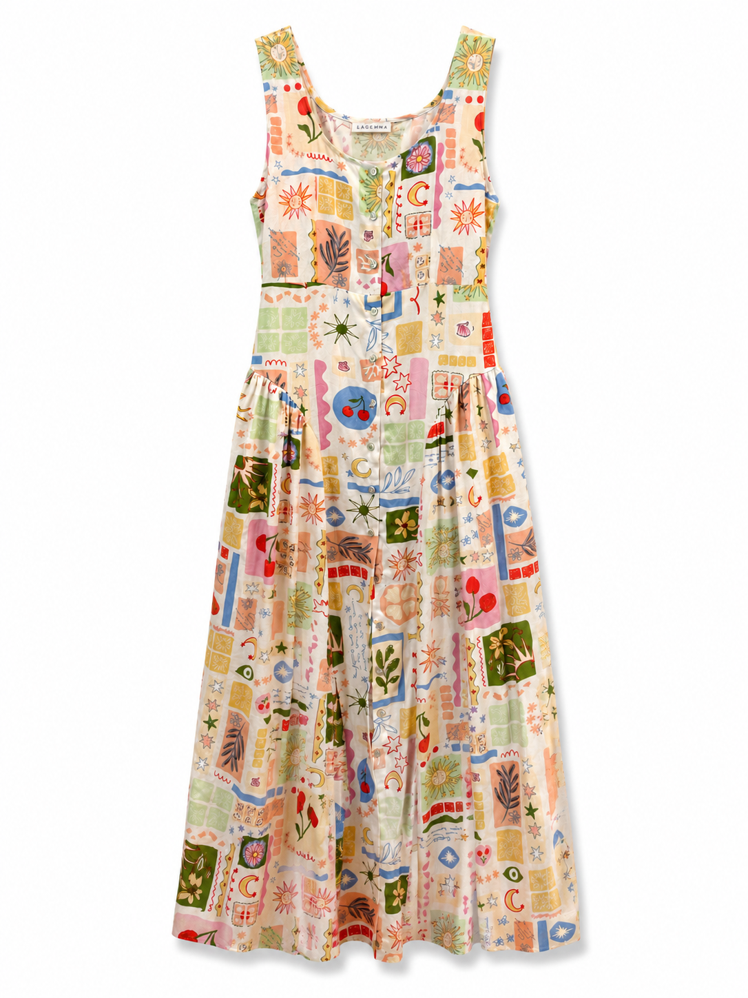 Summer postcard linen dress