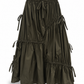 Drawstrings Skirt in Moss Green