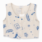 Azure sketch linen top