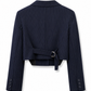 Navy Pinstripe Cropped Blazer
