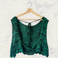 Hand-Crochet Open back top in green