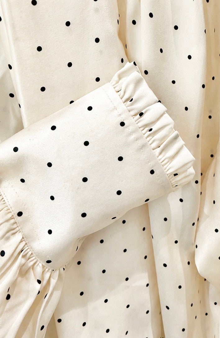 Polka Dot Scarf Blouse