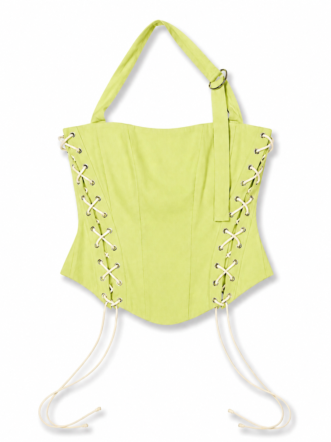 Linen Bustier Top in lime green