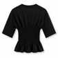 Black Smocked Cotton Top