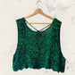 Hand-Crochet Open back top in green