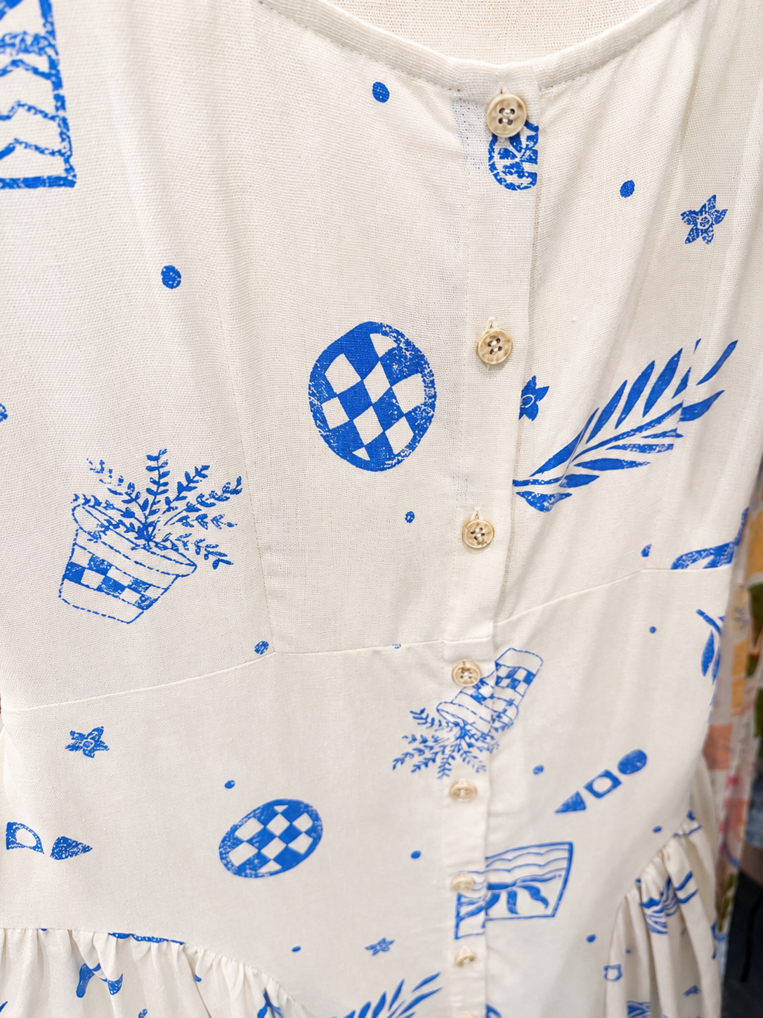 Azure sketch linen dress