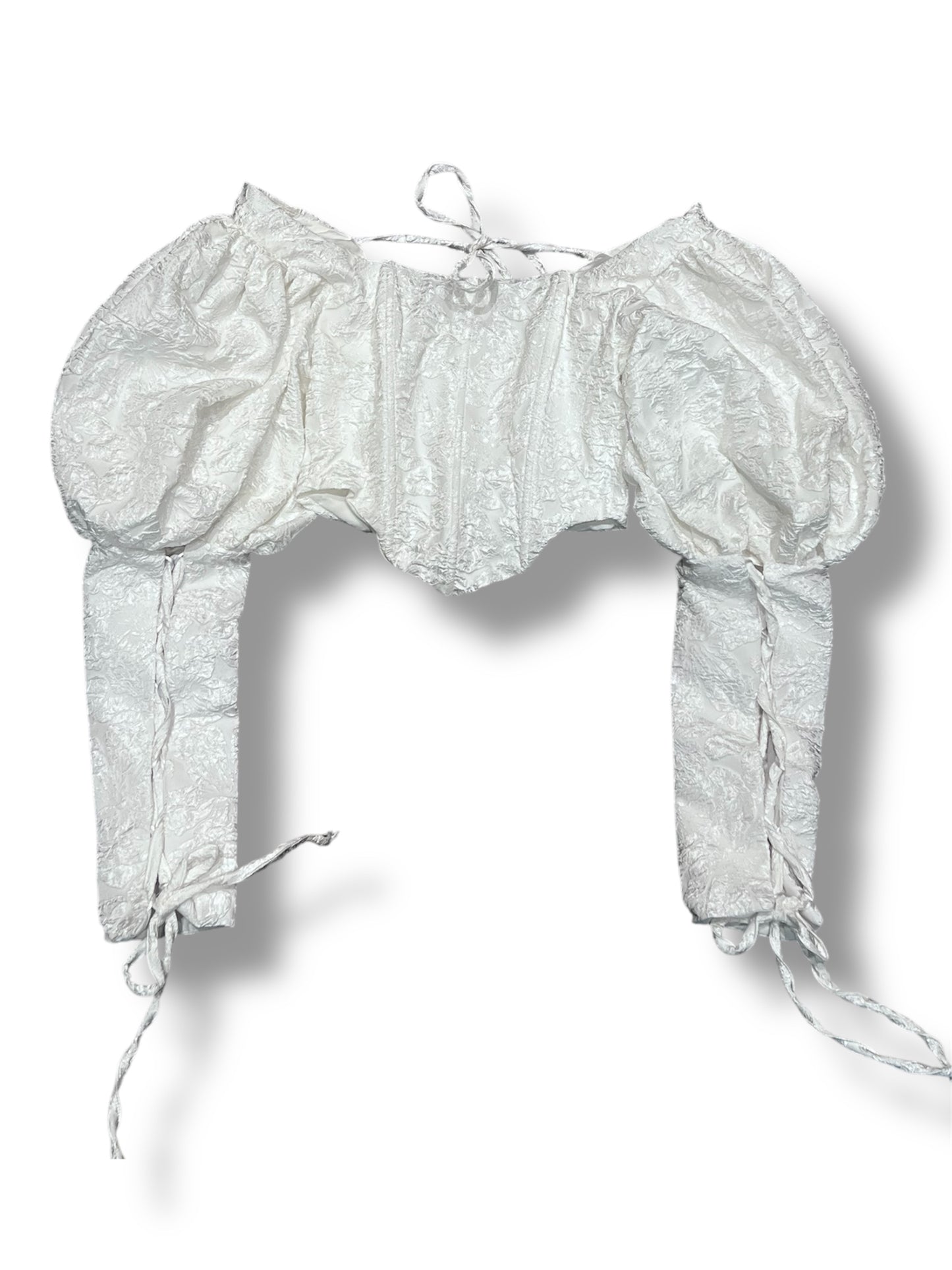 White Structured Elegance Corset Top