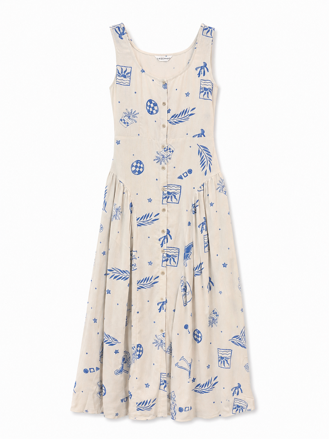 Azure sketch linen dress