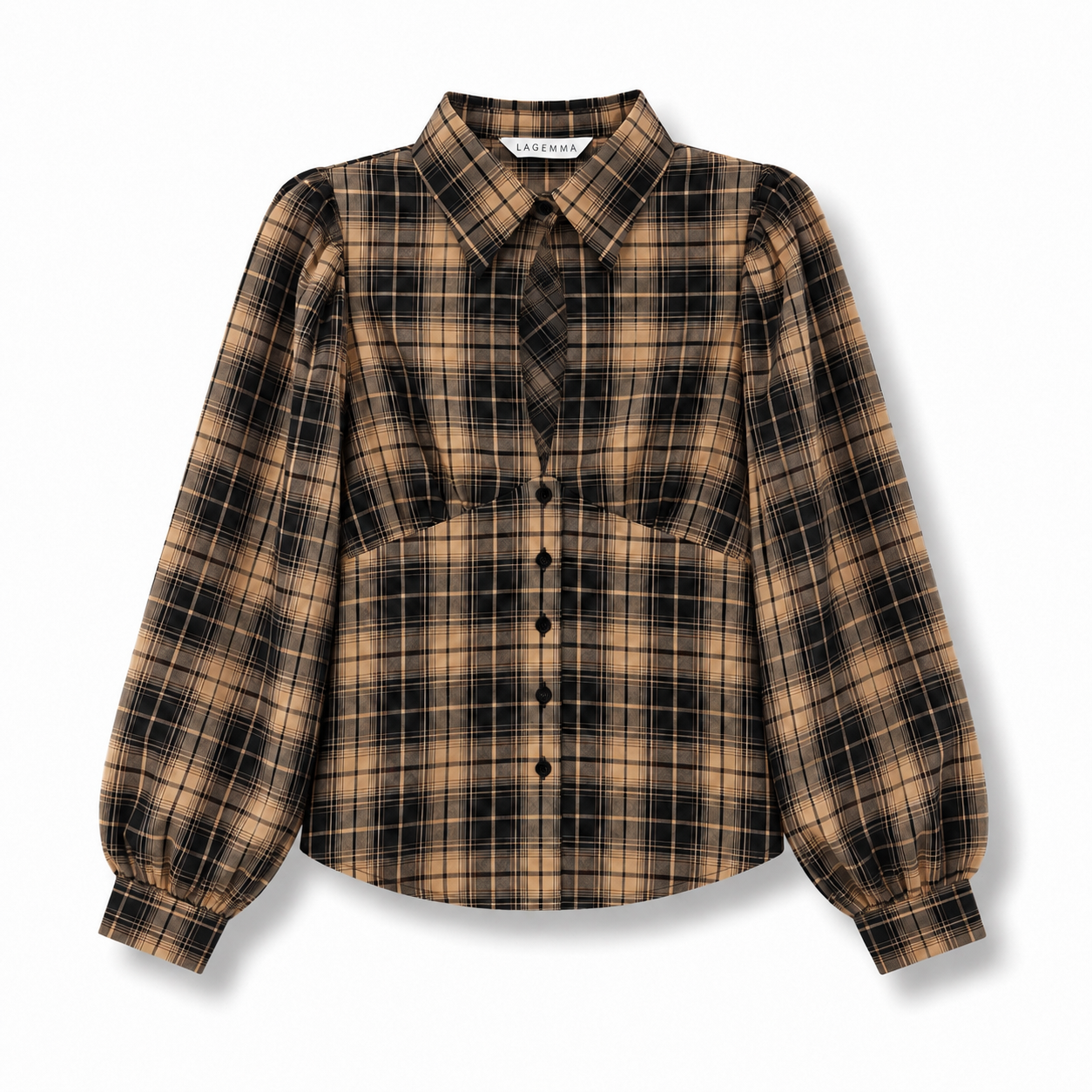 Plaid Cut-out shirt