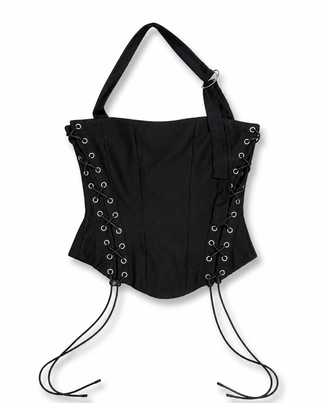 Linen Bustier Top in black