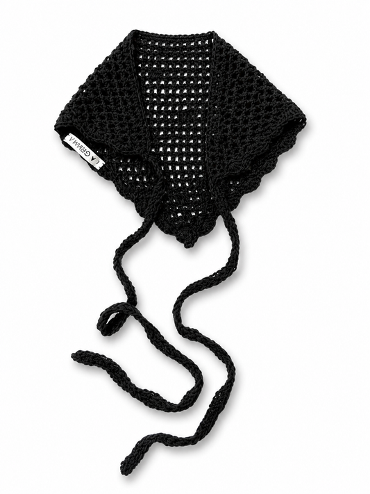 Hand Crochet headband in black