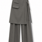 Grey linen flap pants