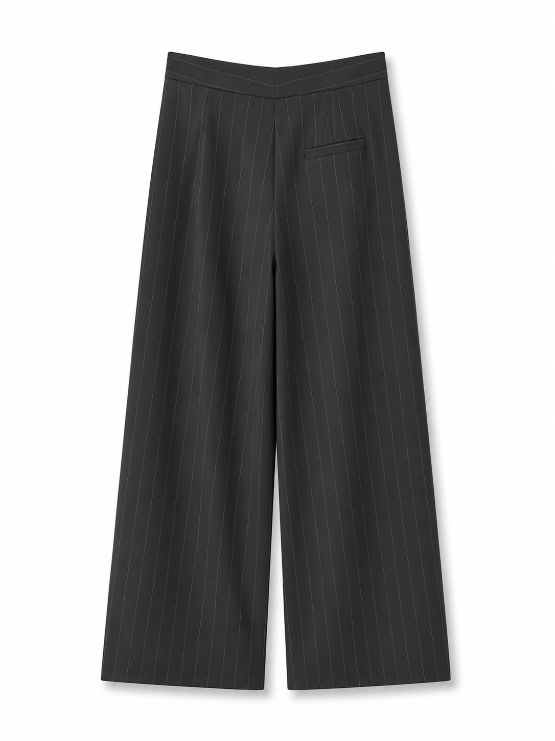 Pinstripe Crossover Pants in Grey