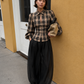 Plaid Cut-out shirt