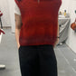 Hand- Crochet Tank Top Sweater in red