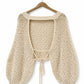 Hand-Knitted Open Back Sweater in beige